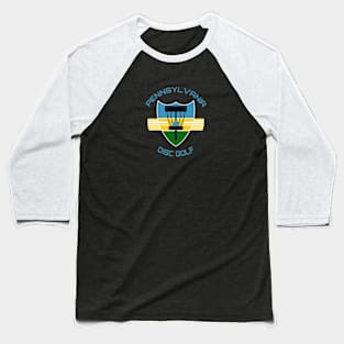 Pennsylvania Disc Golf - State Flag Black Baseball T-Shirt